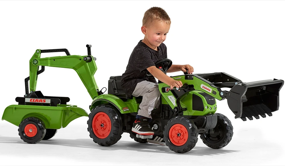 Vaikiškas traktorius su priekaba FALK CLAAS Arion Backhoe