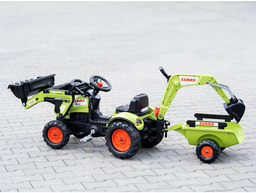 Vaikiškas traktorius su priekaba FALK CLAAS Arion Backhoe