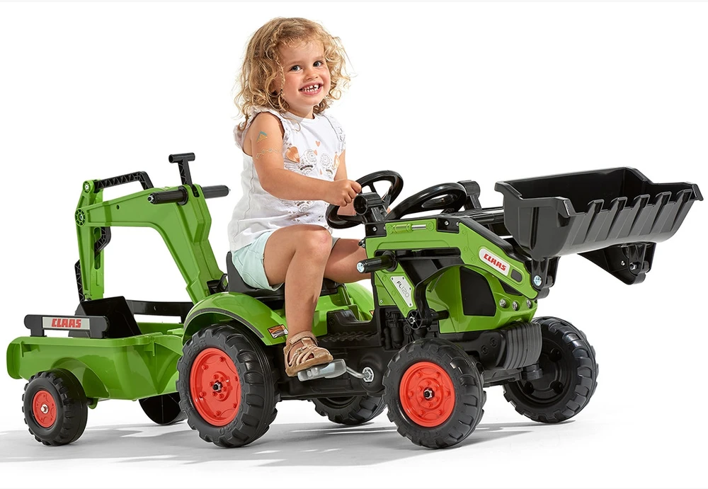 Vaikiškas traktorius su priekaba FALK CLAAS Arion Backhoe