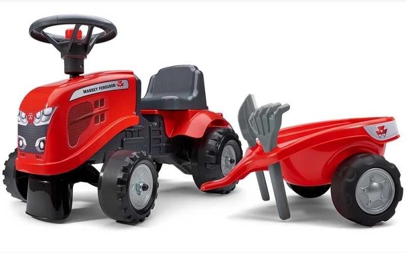 Nsh Nordic FALK Traktorius Vaikams Massey Ferguson Raudonas su Priekaba