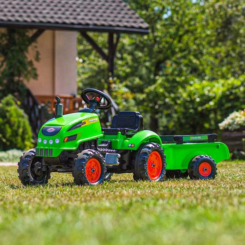 Traktorius su priekaba FALK X Tractor žalias