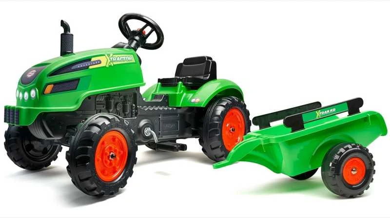 Traktorius su priekaba FALK X Tractor žalias