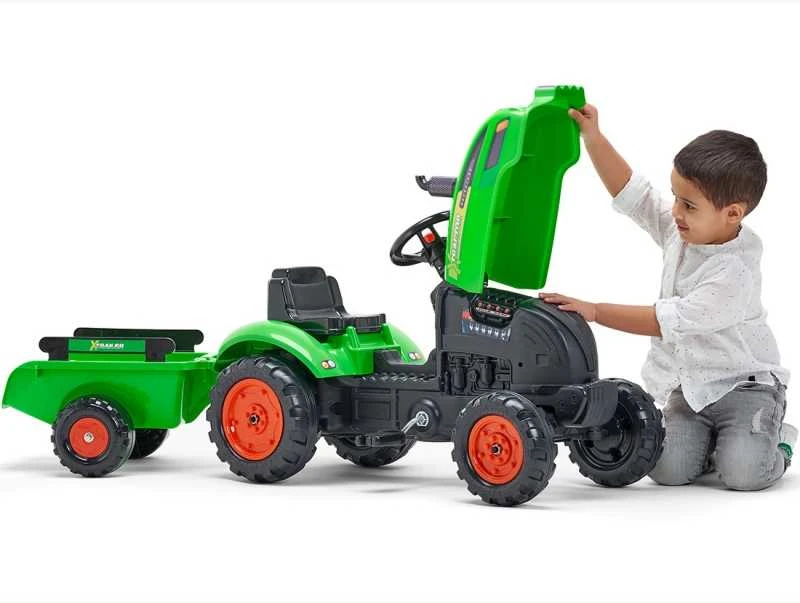Traktorius su priekaba FALK X Tractor žalias