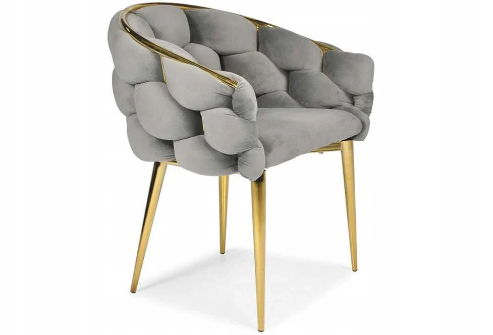FERTONE Prabangi Velvetinė Kėdė, Pilka Valgomojo/Living Room