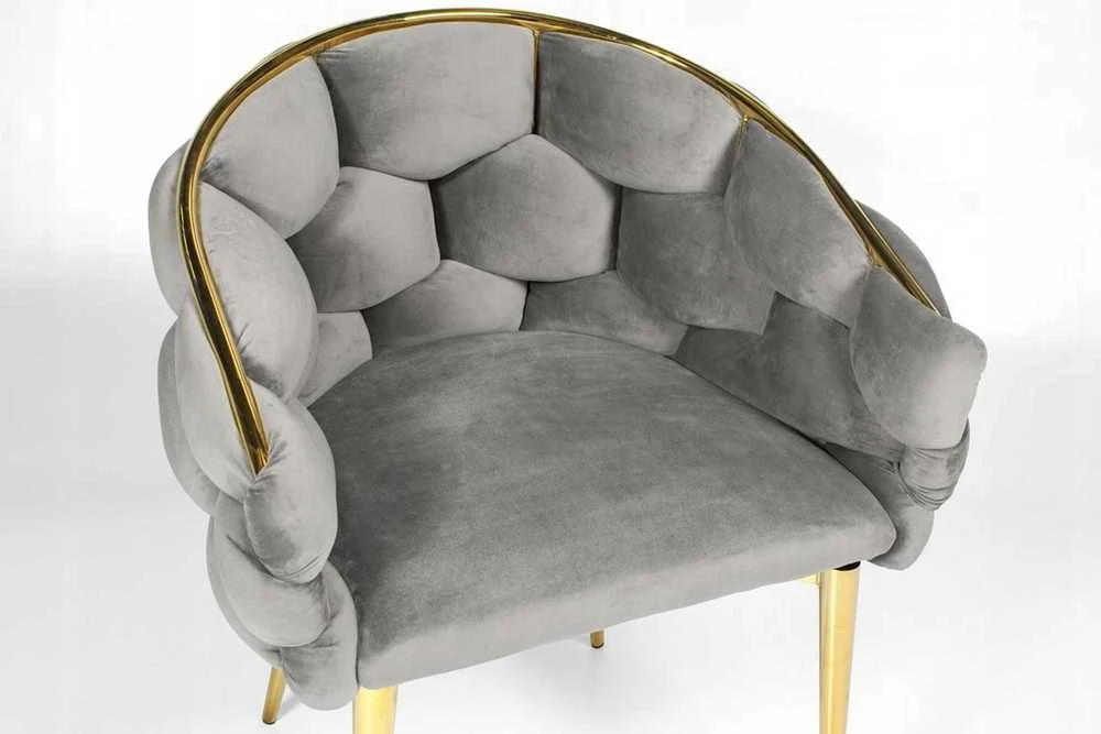 FERTONE Prabangi Velvetinė Kėdė, Pilka Valgomojo/Living Room