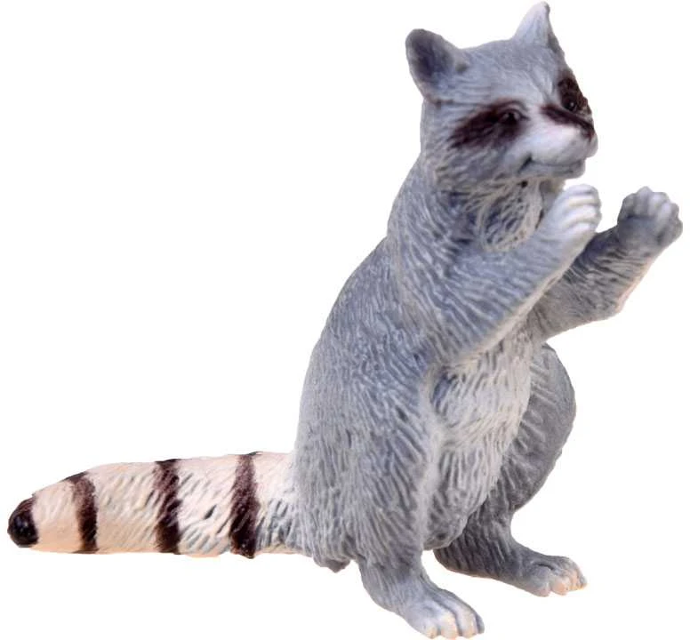 Figūrėlės gyvūnai dramblys meerkat raccoon 6pcs