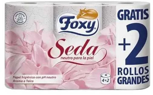 "Foxy Silk" šilkinis tualetinis popierius 3 sluoksniai 4 + 2 ritinėliai