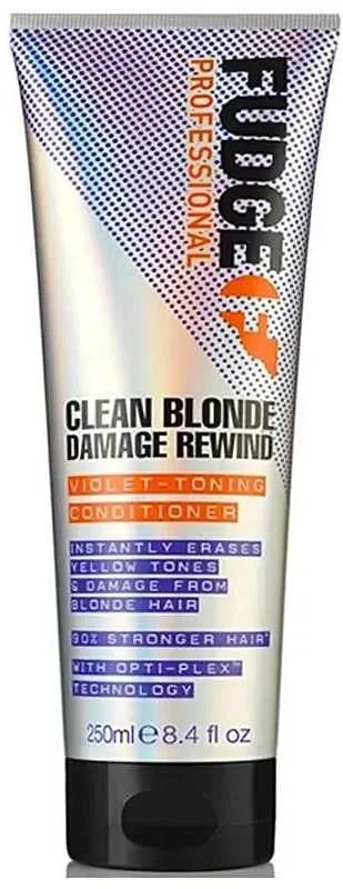 Fudge Professional "Fudge Clean Skirtas šviesiems plaukams Damage Rewind" violetinės spalvos tonizuojantis kondicionierius 250ml