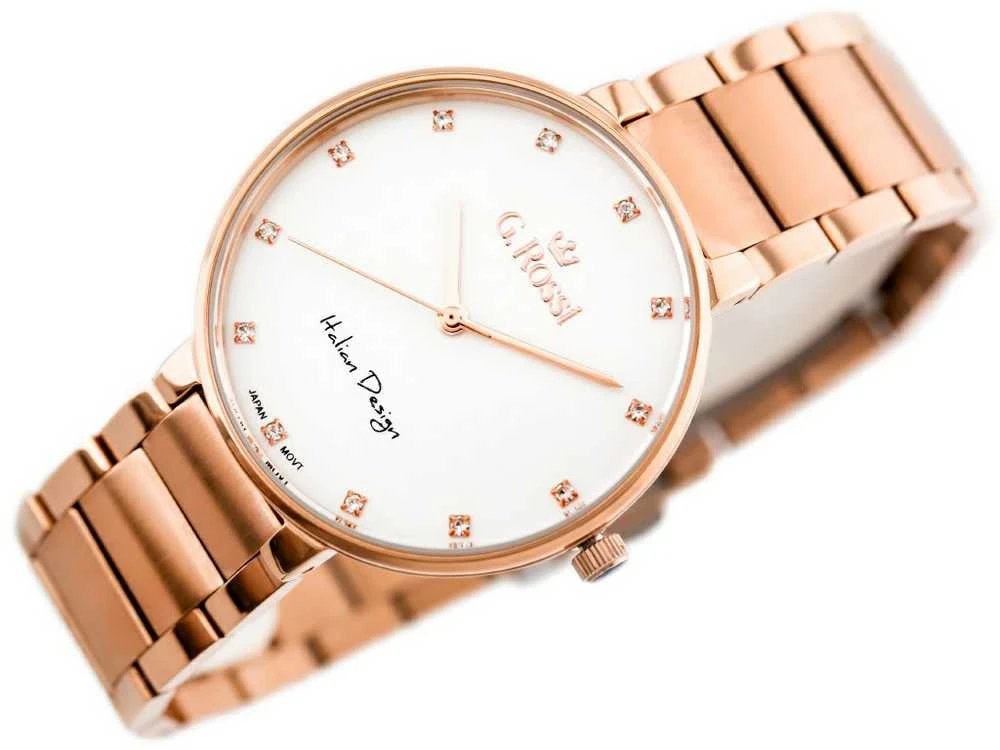 Laikrodis G. ROSSI WATCH - 11155B2-3D3 (zg784e) r.auksinis + BOX