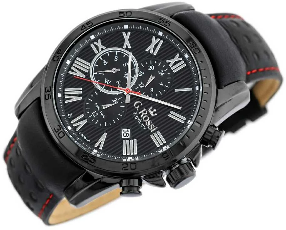 VYRIŠKAS LAIKRODIS G. ROSSI - E9753A2-1A3 - EXCLUSIVE (zg302b) + dėžutė