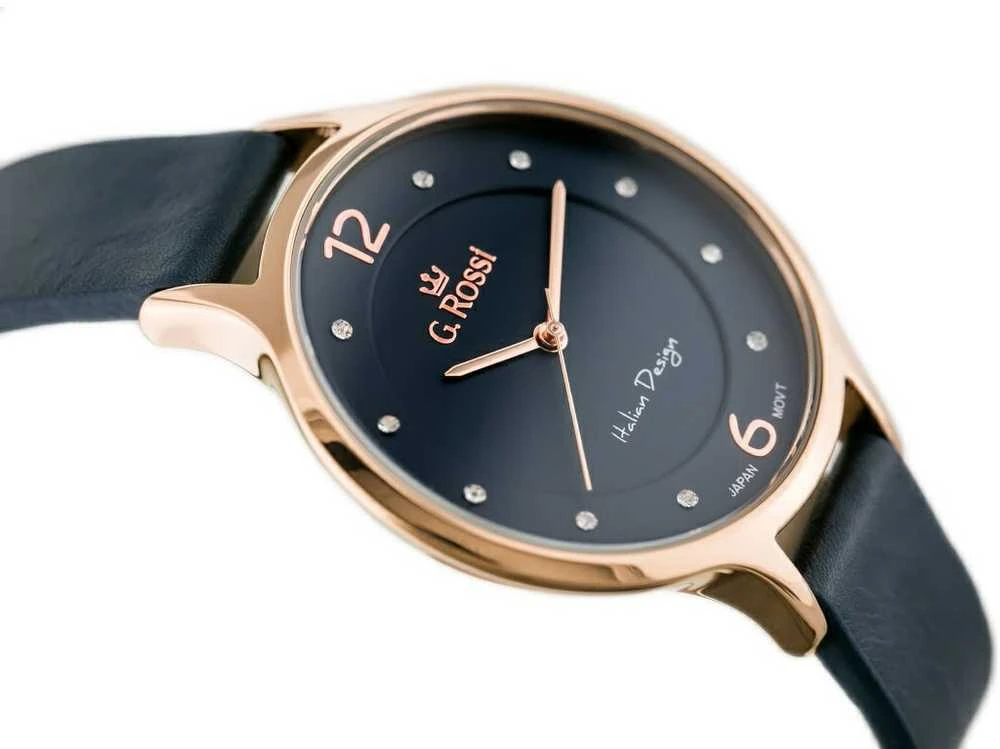 Laikrodis WOMEN'S WATCH G. ROSSI - 10411A-6F3 ON PASK (zg714g) + BOX