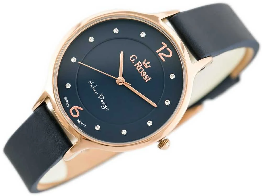 Laikrodis WOMEN'S WATCH G. ROSSI - 10411A-6F3 ON PASK (zg714g) + BOX