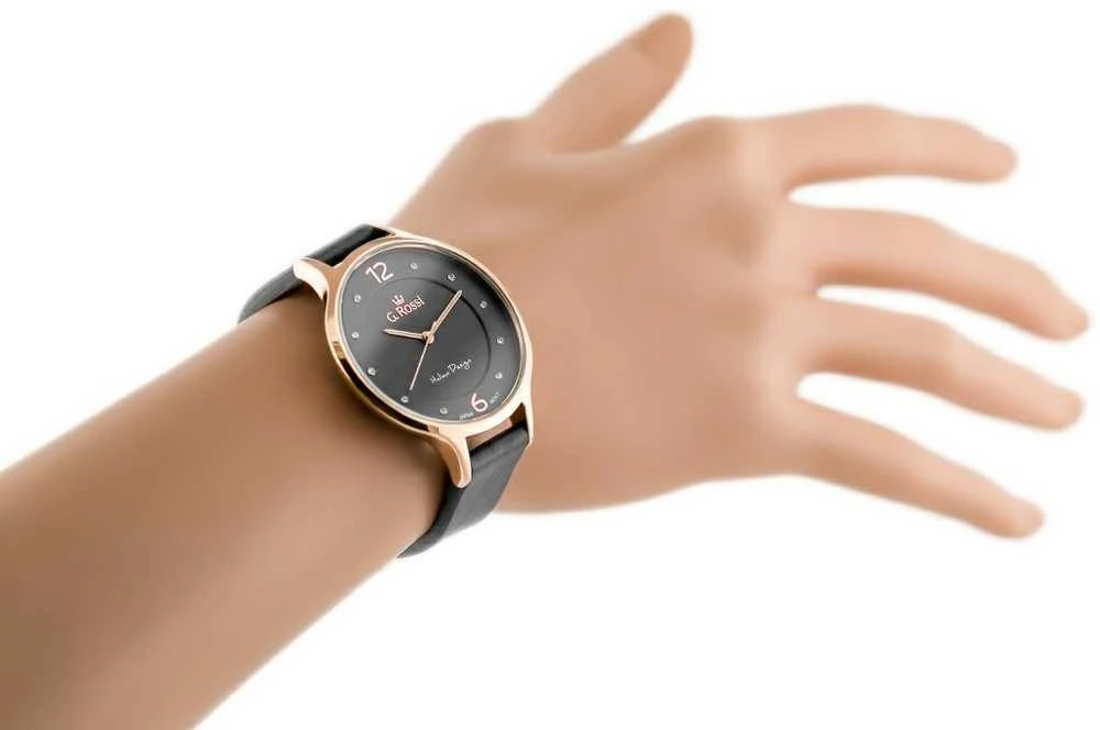 Laikrodis WOMEN'S WATCH G. ROSSI - 10411A-1B3 ON PASK (zg714d) + BOX