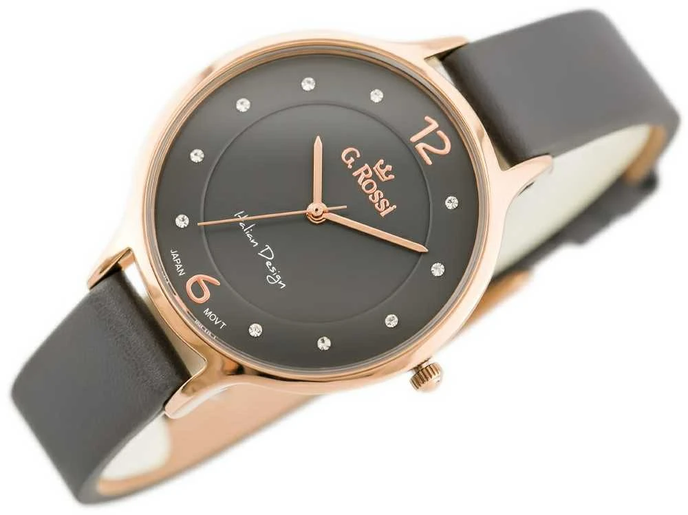 Laikrodis WOMEN'S WATCH G. ROSSI - 10411A-1B3 ON PASK (zg714d) + BOX