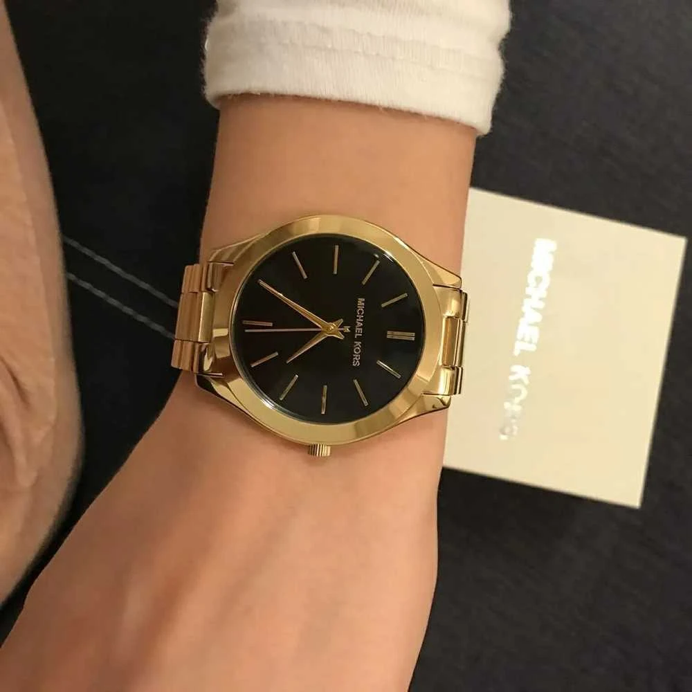 MICHAEL KORS Moteriškas laikrodis MK3478 - Runway, auksinis