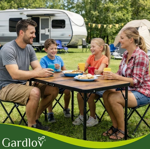 Gardlov sulankstomas sodo stalas + 4 kėdės