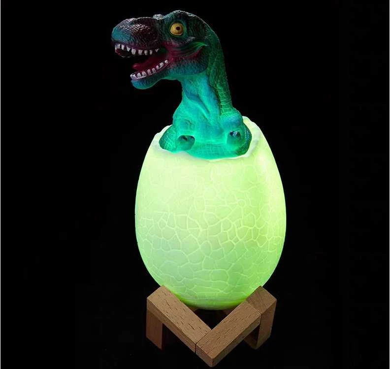 Naktinė lempa dinozauras tiranozauras RGB LED