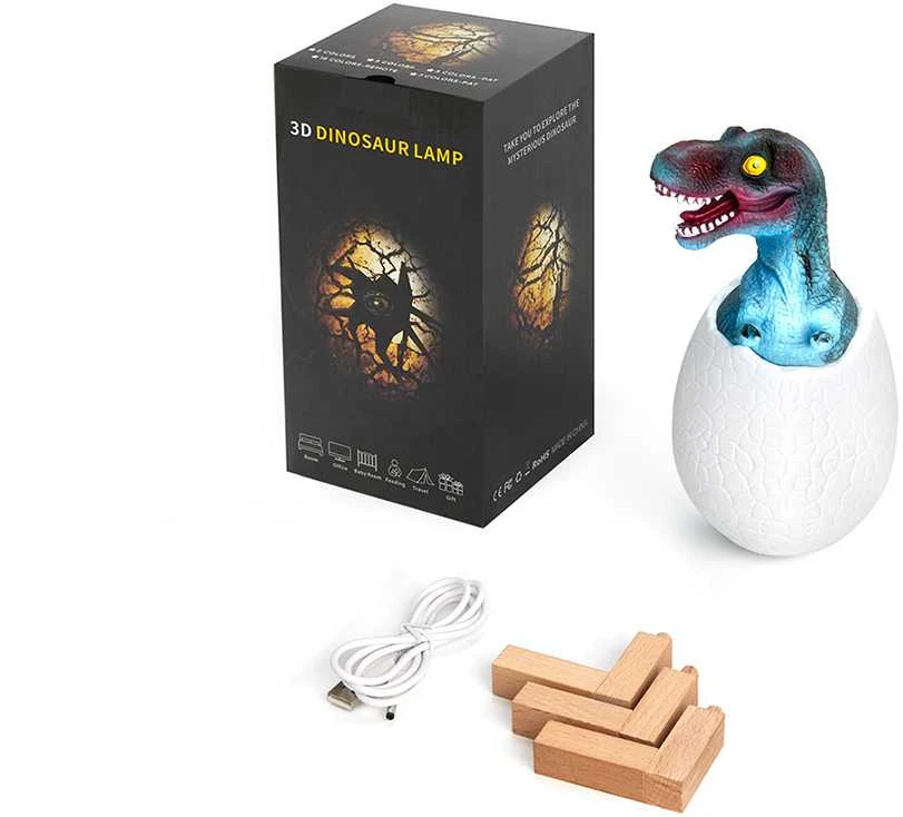 Naktinė lempa dinozauras tiranozauras RGB LED