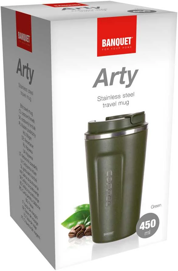 Banquet termo puodelis 450ml, "Arty", žalias