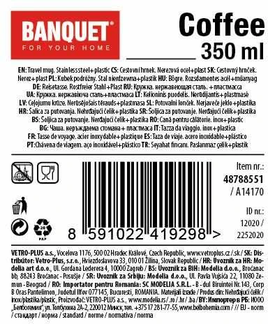 Banquet termo gertuvė 350ml "Coffee",ruda