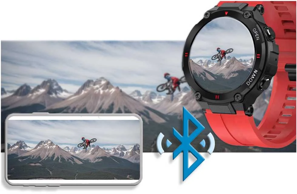 Išmanusis laikrodis Gravity GT7-5, Juodos spalvos korpusas su raudonos spalvos dirželiu