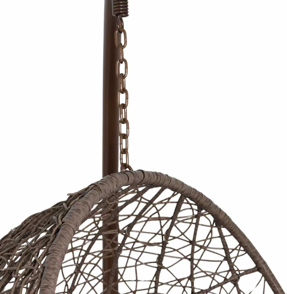 Hanging Cocoon Kėdė su Stovu – Ruda (Pilkas Pagalvė)