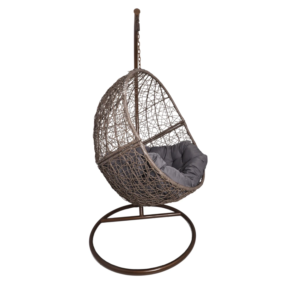 Hanging Cocoon Kėdė su Stovu – Ruda (Pilkas Pagalvė)