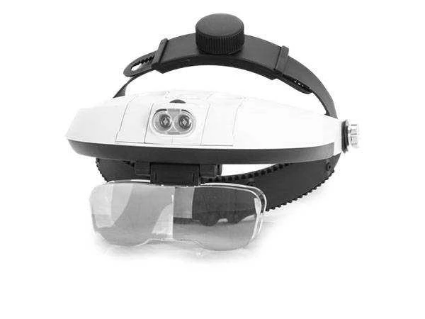 Galvos lupa su apšvietimu ir keičiamais lęšiais