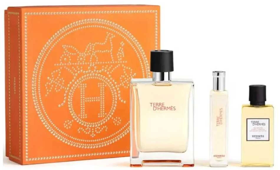 Hermès Terre d’Hermès rinkinys vyrams (kvepalai EDT, 100 ml + kvepalai EDT, 15 ml + dušo želė, 40 ml)