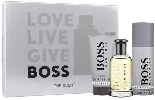 Hugo Boss BOSS Bottled rinkinys vyrams (EDT, 100 ml + dušo želė, 100 ml + dezodorantas, 75 ml)