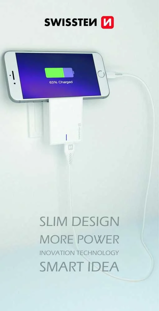„IPhone 3.0“ 18W galios pristatymas „Swissten“ - balta