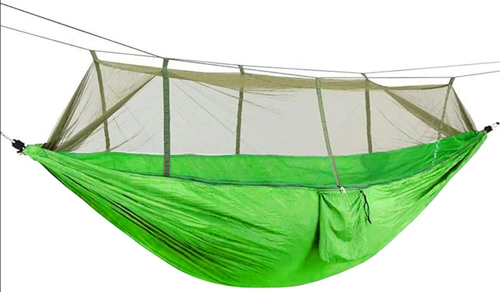 Hamakas su tinkleliu nuo uodų, poliesteris, 250x140 cm, 150 kg