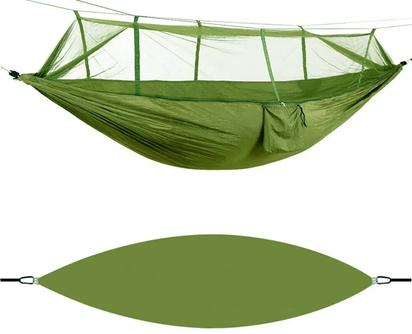 Hamakas su tinkleliu nuo uodų, poliesteris, 250x140 cm, 150 kg