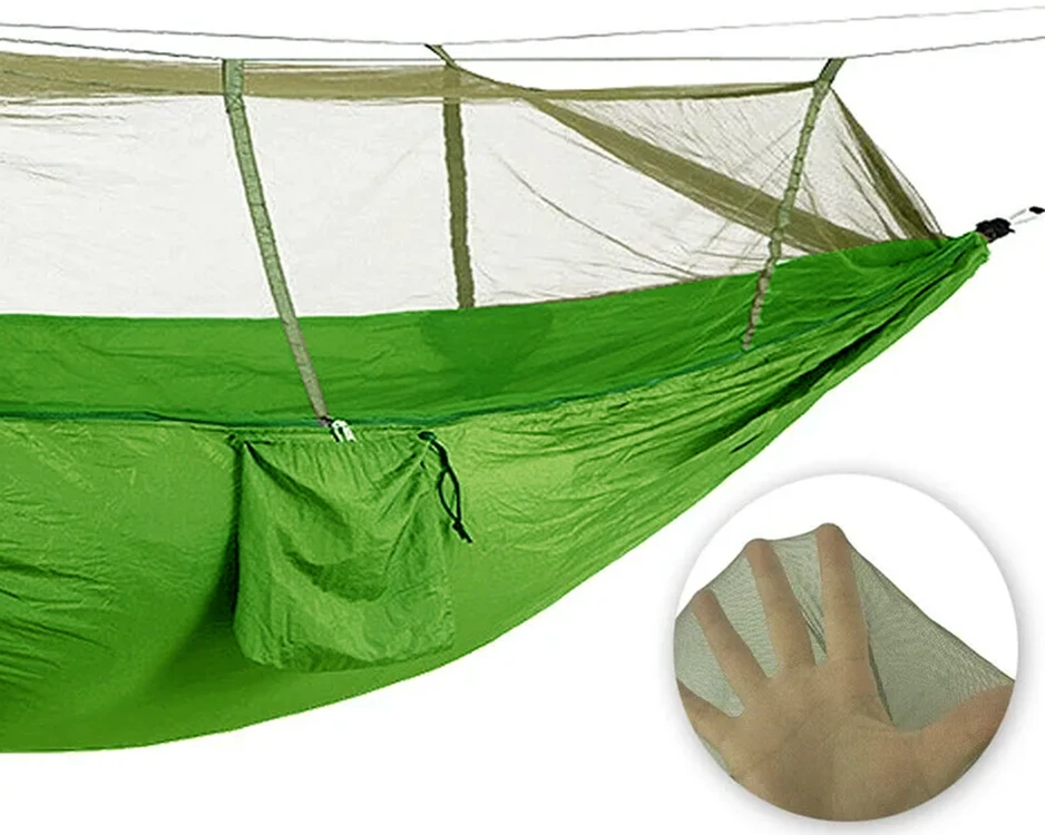 Hamakas su tinkleliu nuo uodų, poliesteris, 250x140 cm, 150 kg