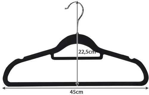 Clothes hanger 20pcs - juodas Ruhhy 22536