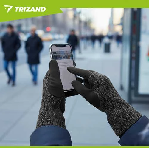 Iso Trade Trizand Lietimui jautrios pirštinės su riešinėmis