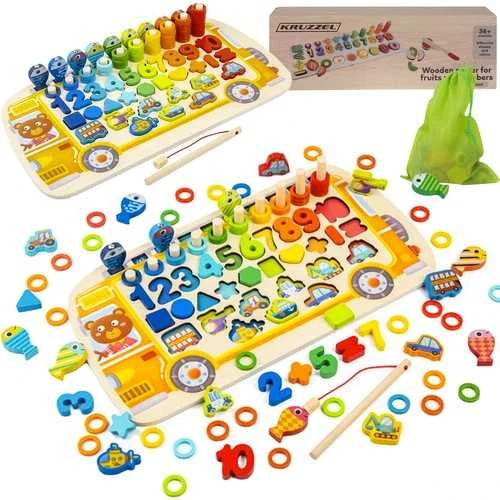Kruzzel Medinė dėlionė - rūšiuotojas 6in1