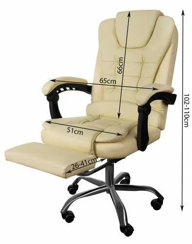 Biuro kėdė su atrama kojoms - balta Malatec 23287