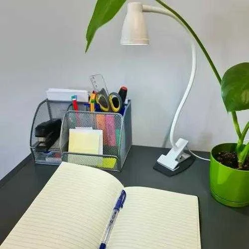 USB stalinė lempa su laikikliu - balta Izoxis