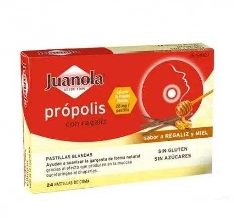 Juanola Propolis ir saldymedis minkštos tabletės 24 vienetai