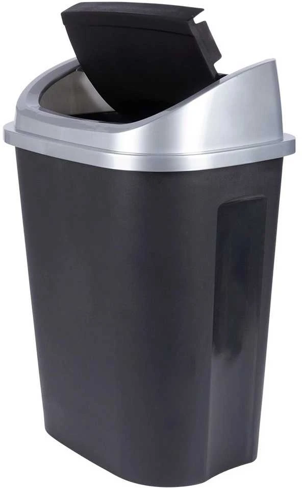 Vilde Juodas plastikinis šiukšlių konteineris 50 l