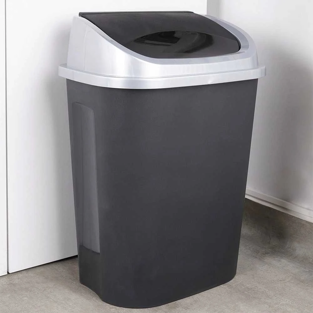 Vilde Juodas plastikinis šiukšlių konteineris 50 l