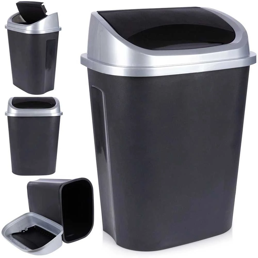 Vilde Juodas plastikinis šiukšlių konteineris 50 l