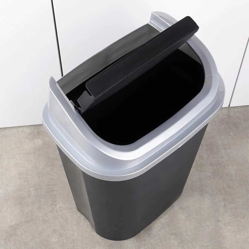 Vilde Juodas plastikinis šiukšlių konteineris 50 l