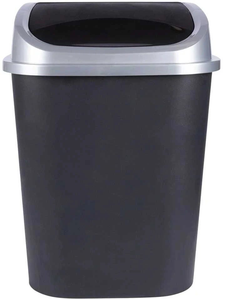 Vilde Juodas plastikinis šiukšlių konteineris 50 l