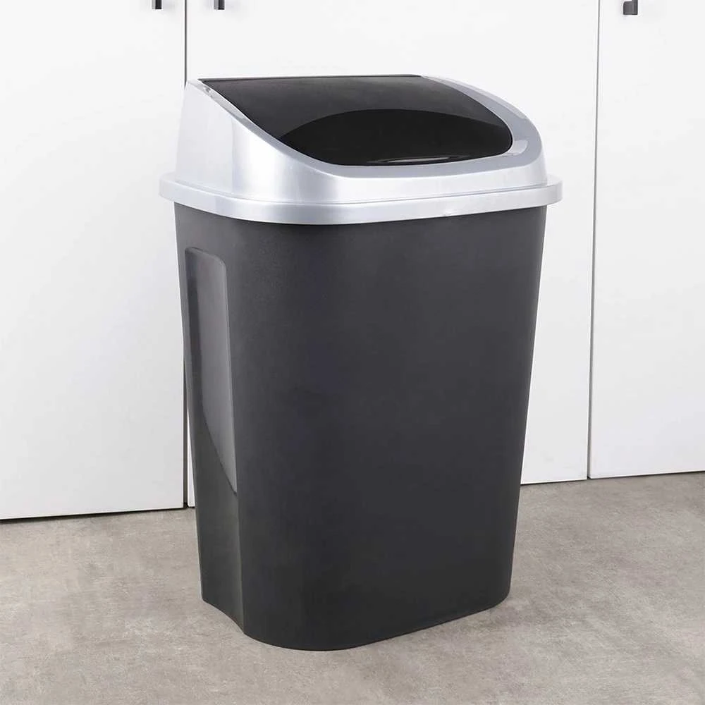 Vilde Juodas plastikinis šiukšlių konteineris 50 l