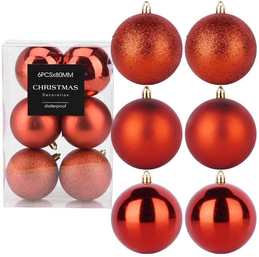 KOOPMAN Kalėdiniai Papuošalai Rinkinys 6 Vnt. Raidžių Raudoni 8 cm