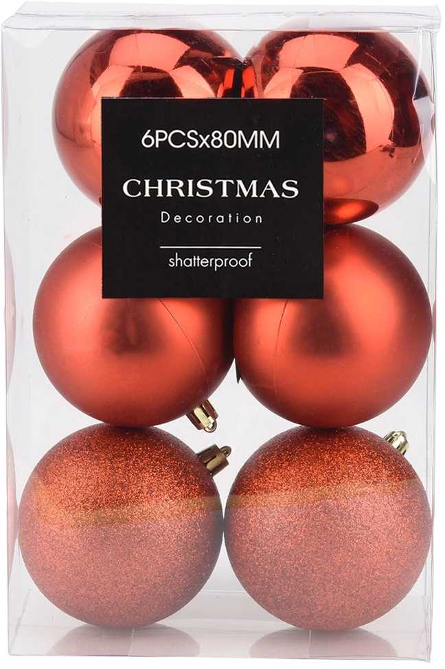 KOOPMAN Kalėdiniai Papuošalai Rinkinys 6 Vnt. Raidžių Raudoni 8 cm