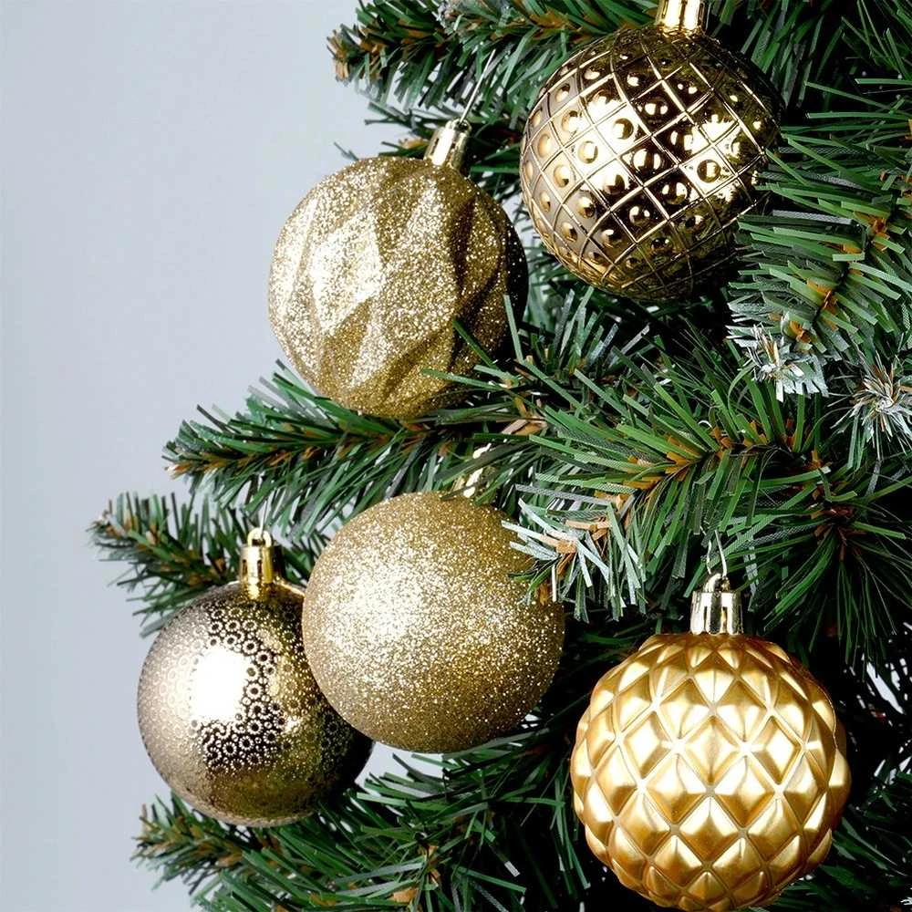 Christmas Decoration Kalėdiniai papuošalai Rūtos 35 vnt. auksinės spalvos 6 cm