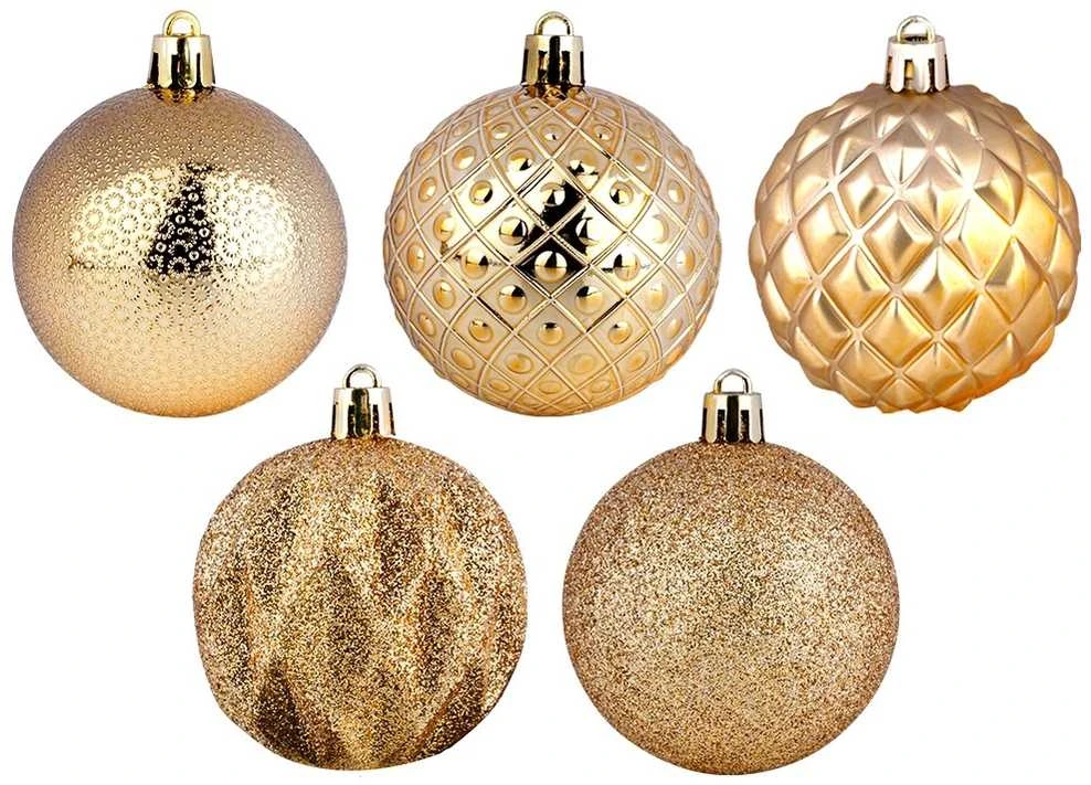 Christmas Decoration Kalėdiniai papuošalai Rūtos 35 vnt. auksinės spalvos 6 cm